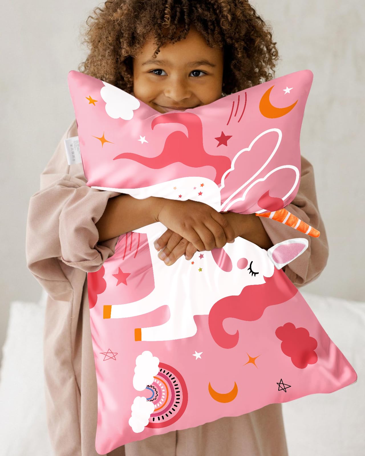 Unicorn graphic Miss Adola pillowcase adds cheerful kid-friendly style