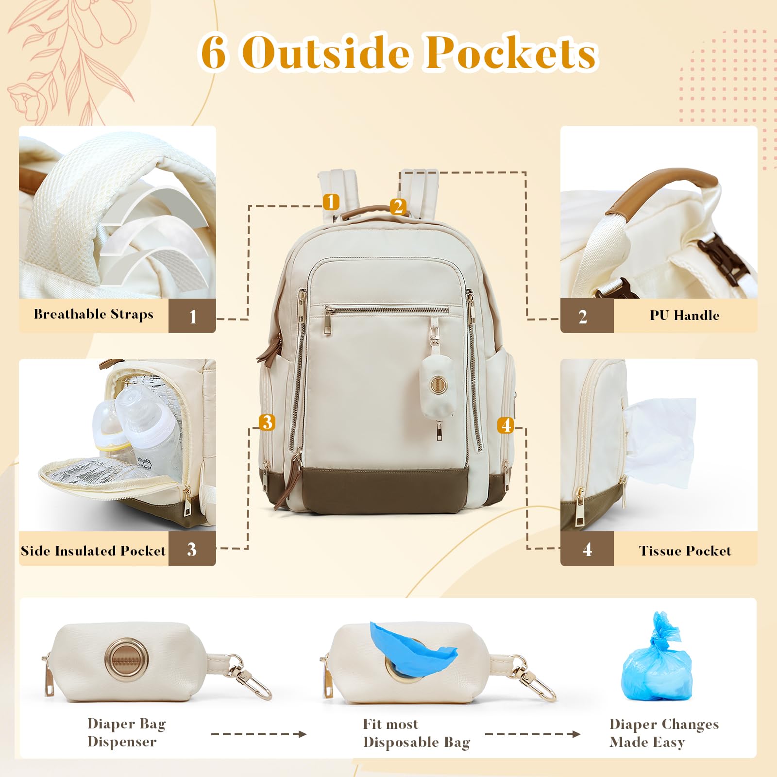 Miss Fong diaper bag backpack convertible design usable as handbag or pack.
