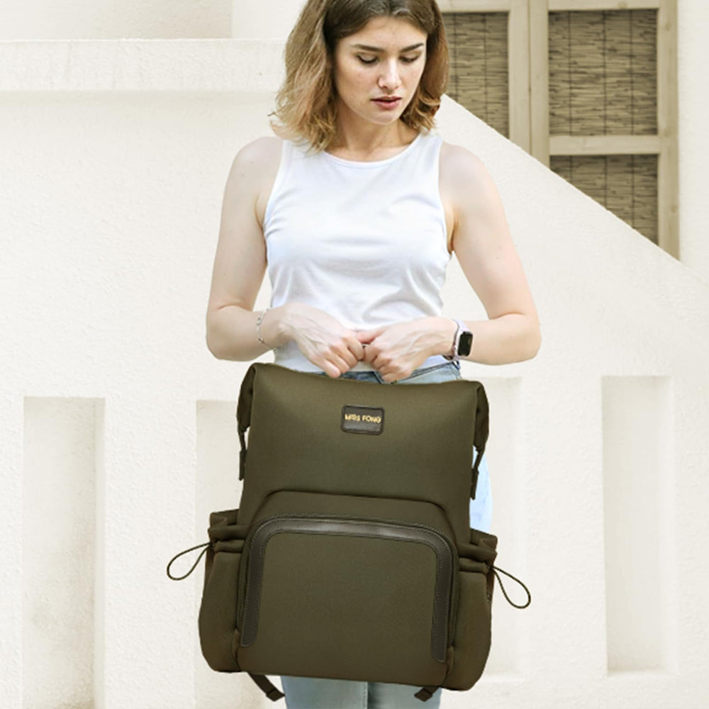 Miss Fong diaper bag backpack compact dimensions help packing planning
