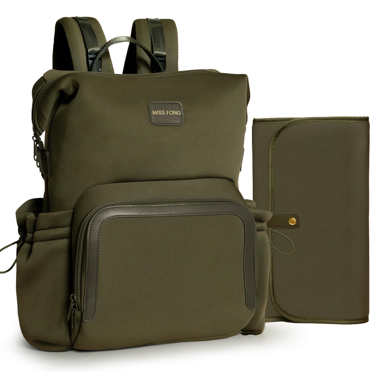 Miss Fong diaper bag backpack front pocket for quick-access baby items