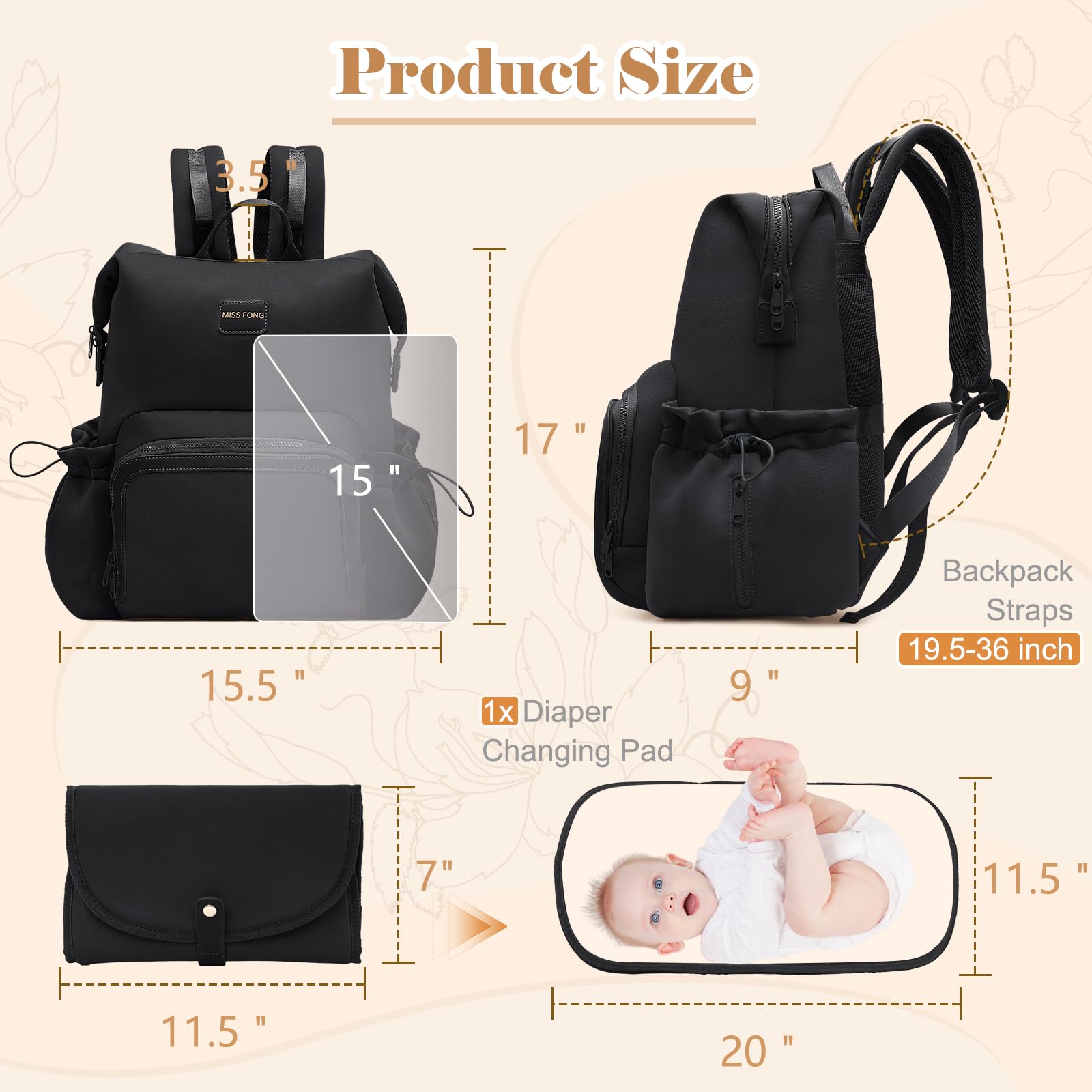 Miss Fong diaper bag backpack insulated bottle pockets preserve temperature