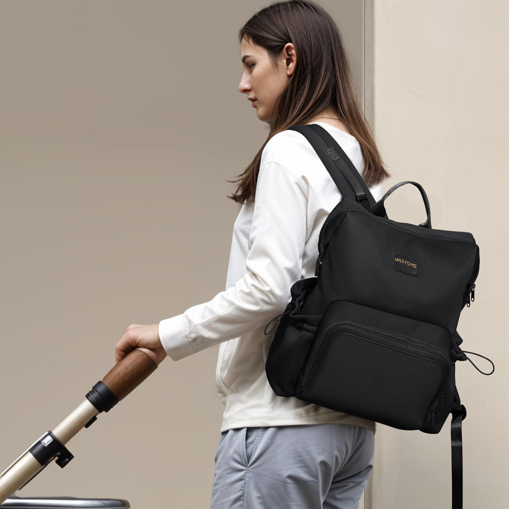 Miss Fong diaper bag backpack luggage sleeve streamlines travel with luggage