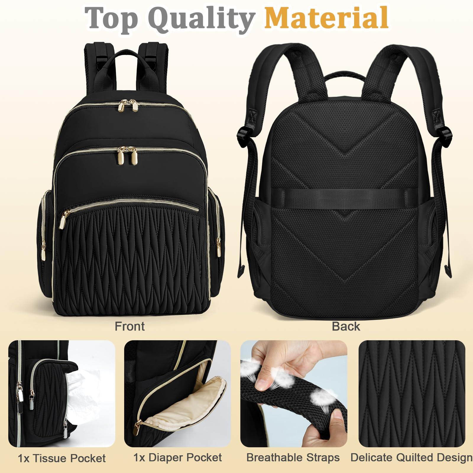 Miss Fong diaper bag lightweight backpack straps reduce shoulder strain.