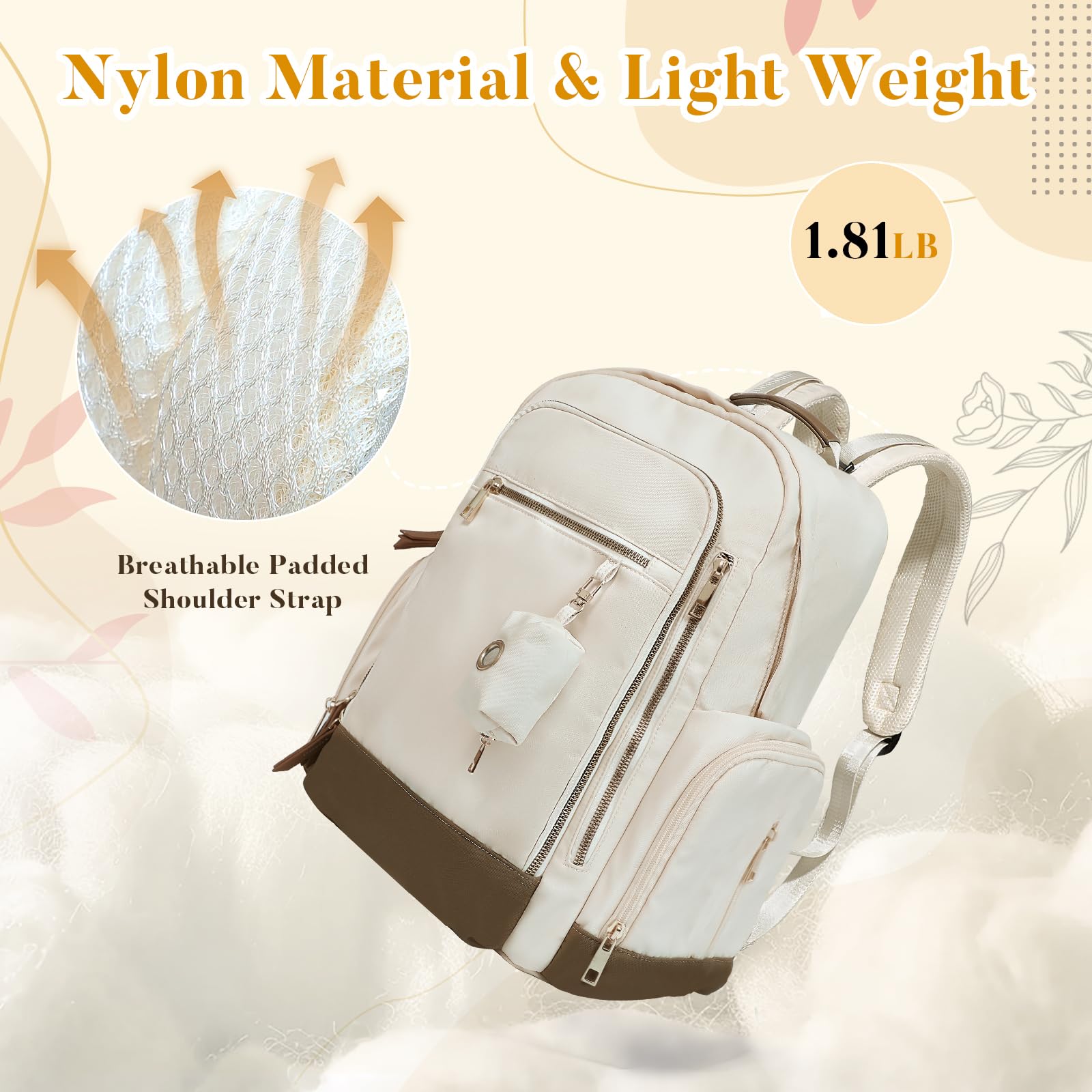 Miss Fong diaper bag backpack with stroller straps for hands-free outings.