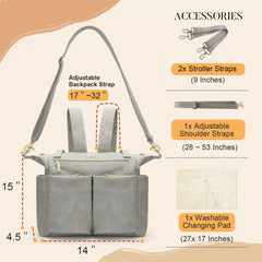 Miss Fong diaper bag tote changing pad inside view for comfortable, on-the-go changes.