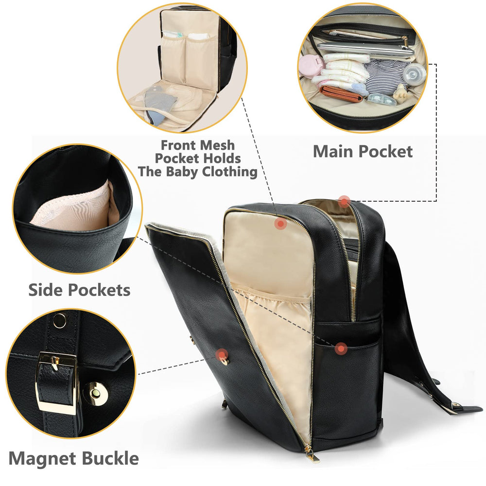 Miss Fong leather diaper bag changing pad included for clean on-the-go changes