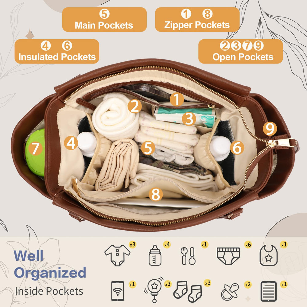 Miss Fong changing pad included for on-the-go diaper changes.