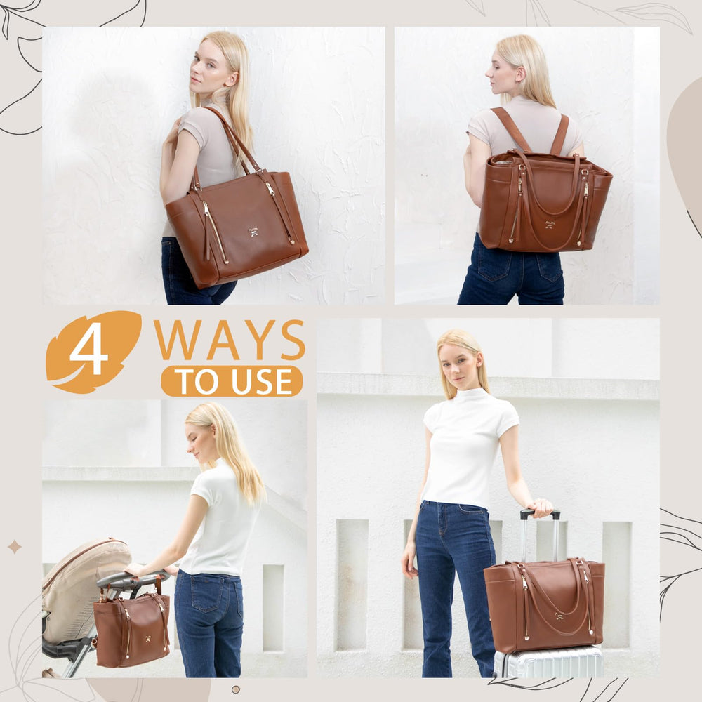 Miss Fong luggage sleeve feature for easy travel with luggage handles.
