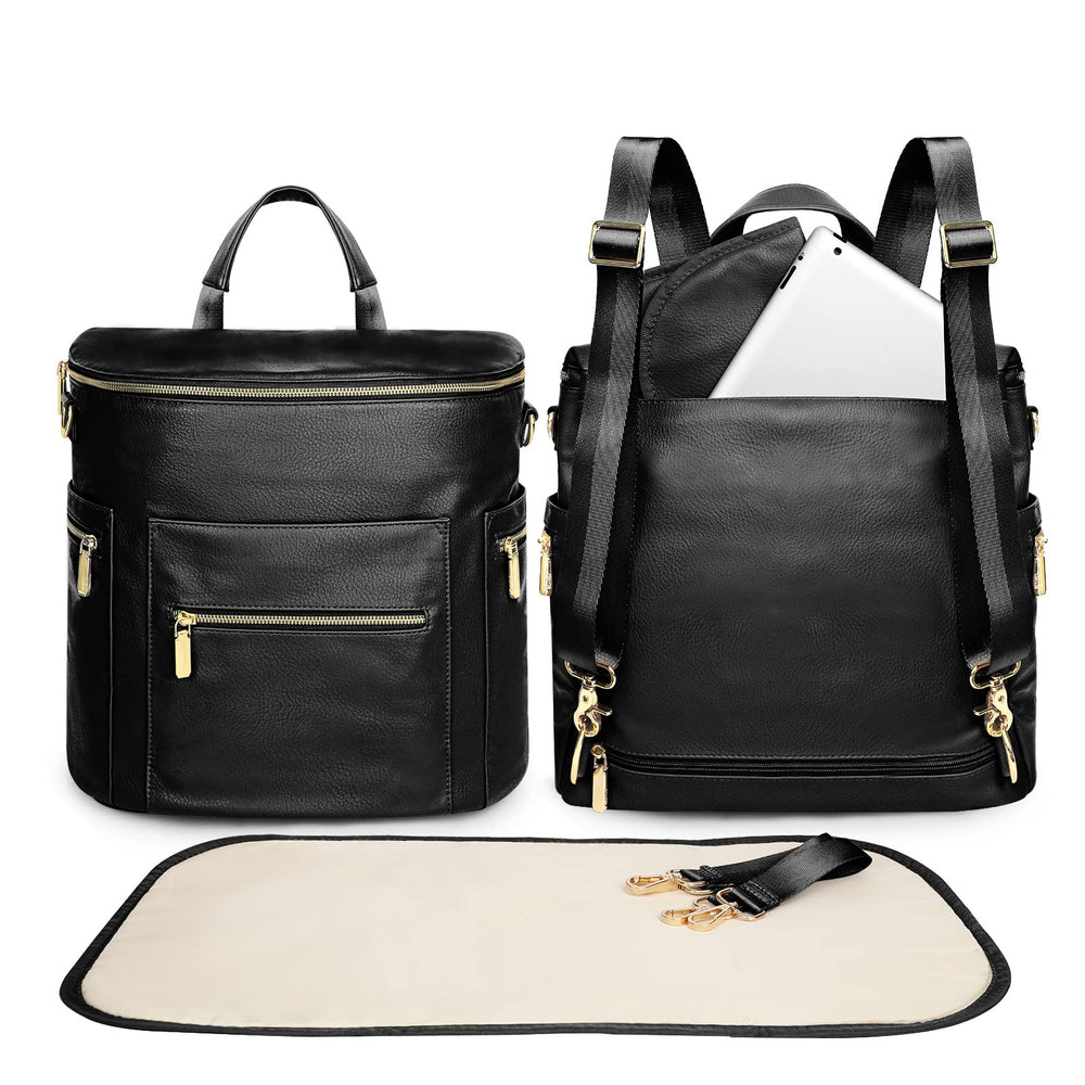 miss fong Moon Shaped Diaper Bag front view showing roomy organization for baby essentials
