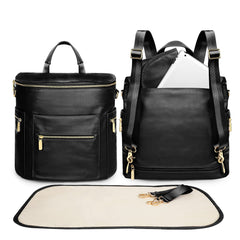 miss fong Moon Shaped Diaper Bag front view showing roomy organization for baby essentials