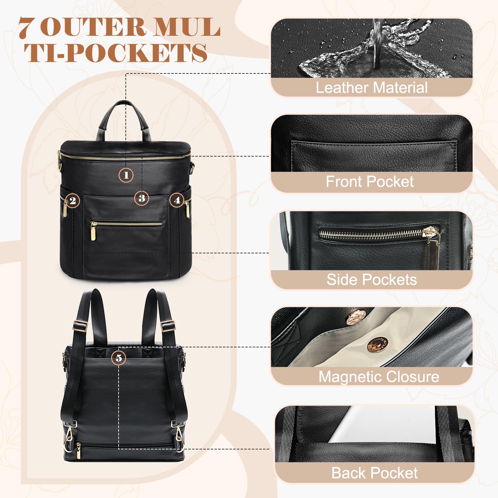 miss fong Moon Shaped Diaper Bag stroller straps attach bag to stroller for hands-free trips
