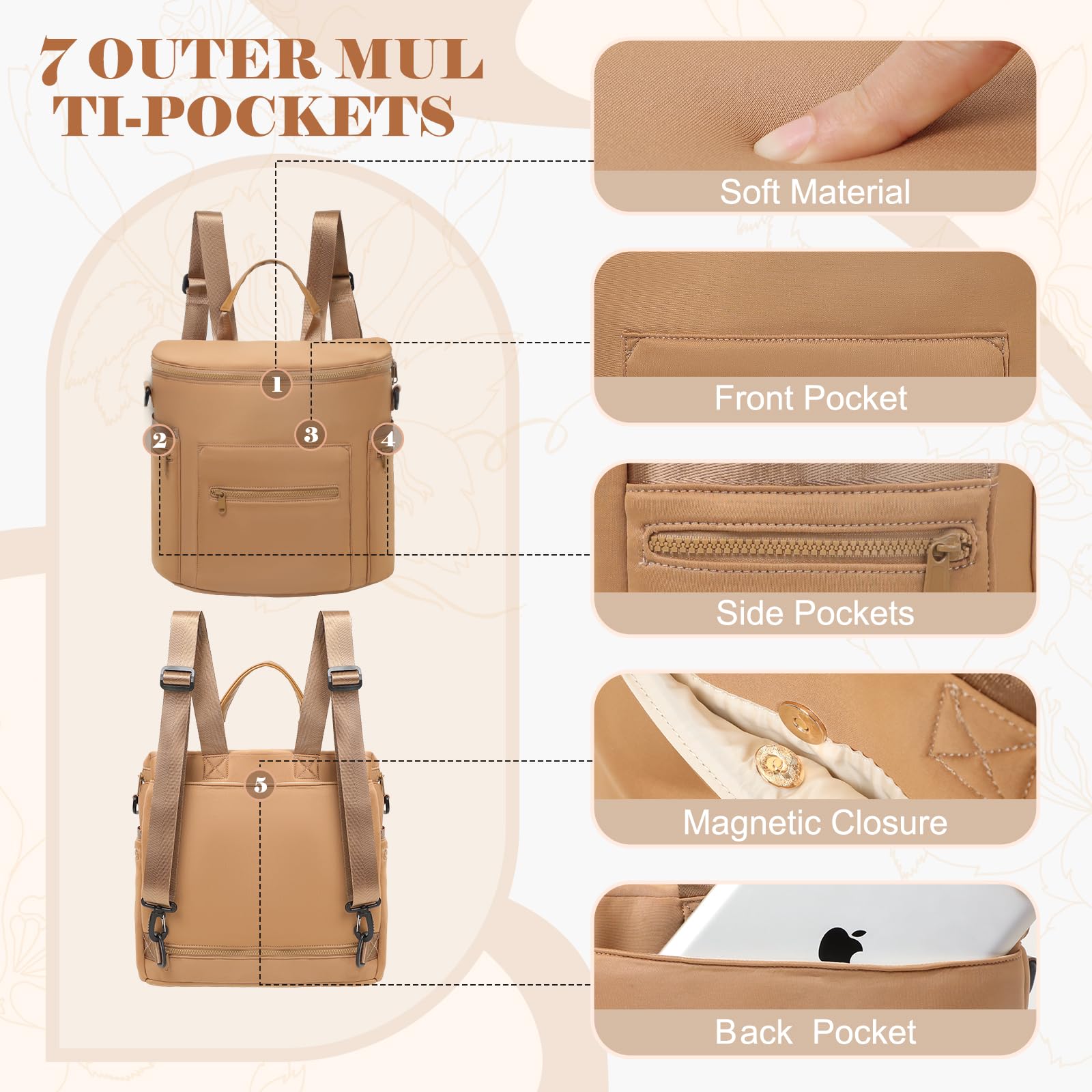 Changing pad included with Miss Fong diaper bag for on-the-go diaper changes