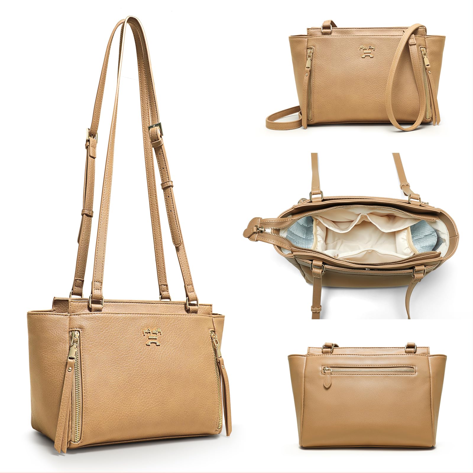 Miss Fong small diaper bag crossbody front pocket for quick essentials on outings.