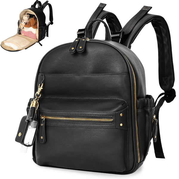 miss fong small diaper bag front view showing organized pockets for quick access