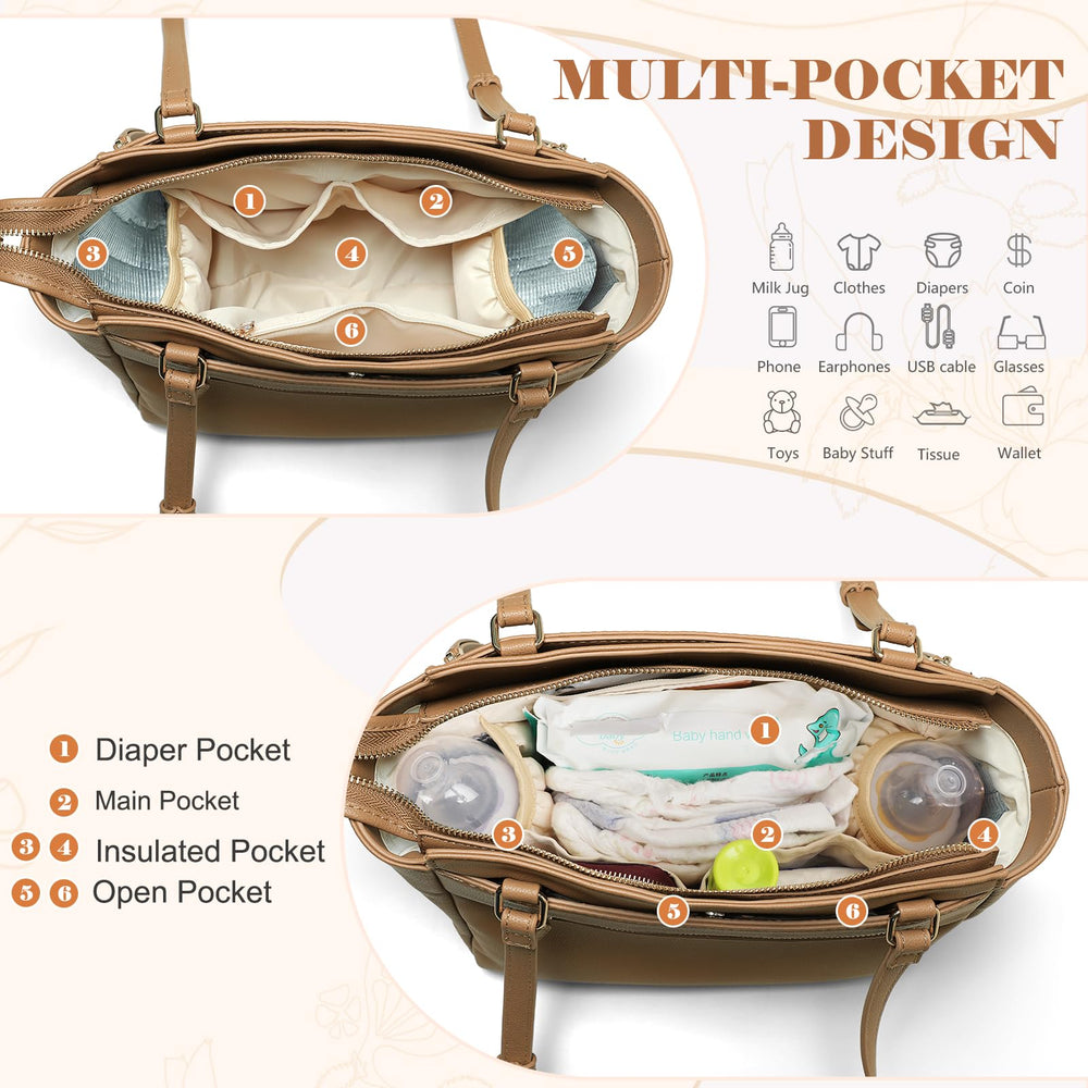 Miss Fong inner pockets organize phones, cards, and baby wipes.