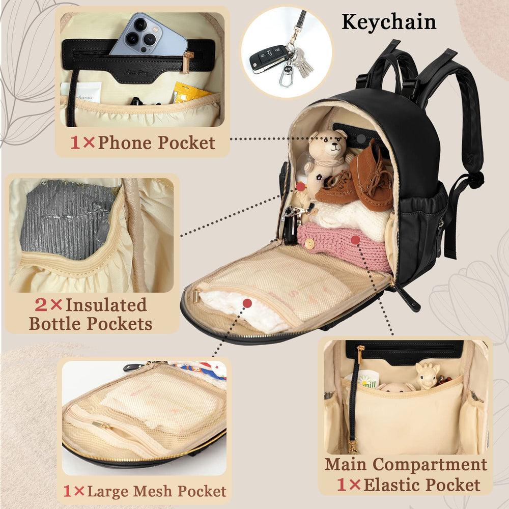 miss fong small diaper bag insulated bottle pockets keep bottles warm or cool