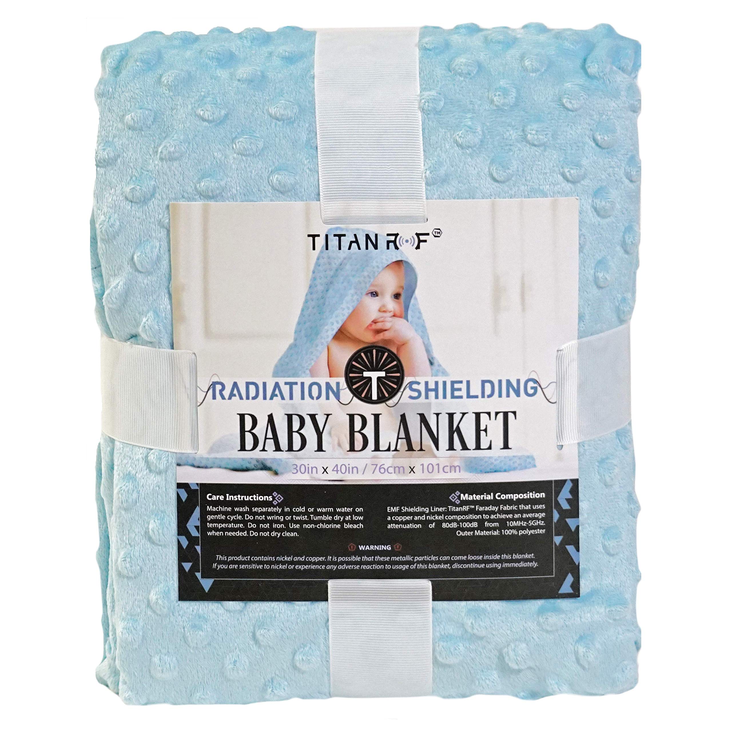 Mission Darkness TitanRF blue fabric closeup for baby comfort and EMF shielding