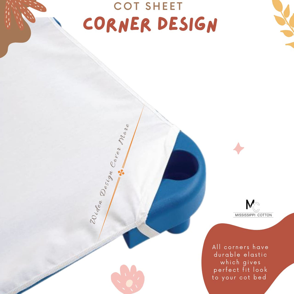 Mississippi Cotton corner elastic loops securely hold sheets in place
