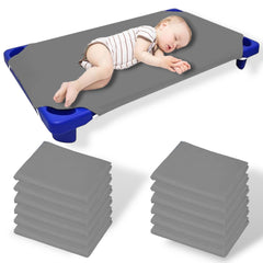 Mississippi Cotton pack of 12 cot sheets for daycare in dark grey fits 22x52 cots