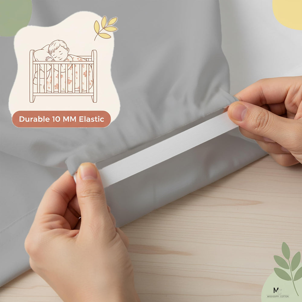 Mississippi Cotton cot sheet helps protect cots from dust and spills.