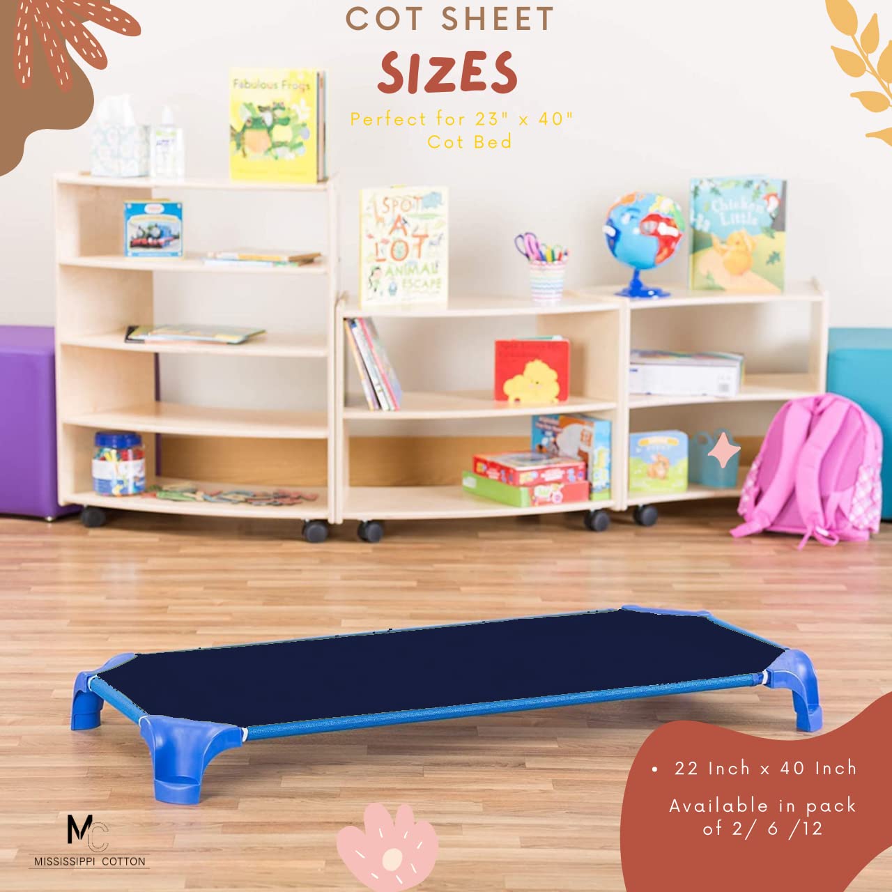 Mississippi Cotton prewashed cot sheet 22x52 minimizes shrinkage over time