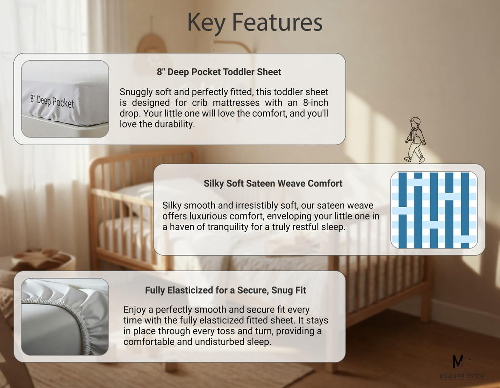 Soft breathable 100% cotton keeps toddler comfortable year-round with Mississippi Cotton.