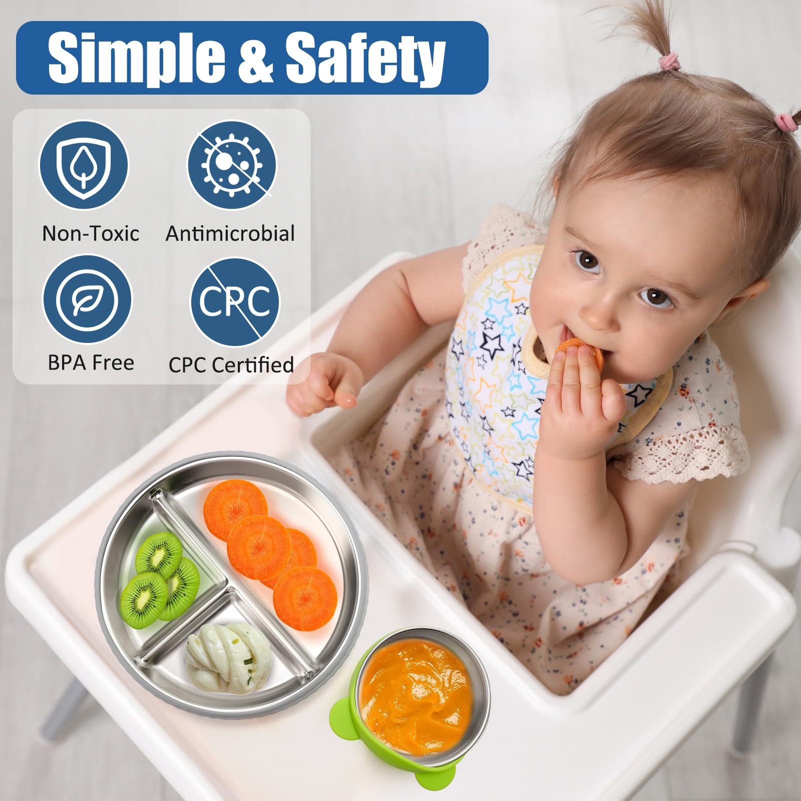 MISSLILI colorful dining set makes mealtimes fun and engaging for kids.