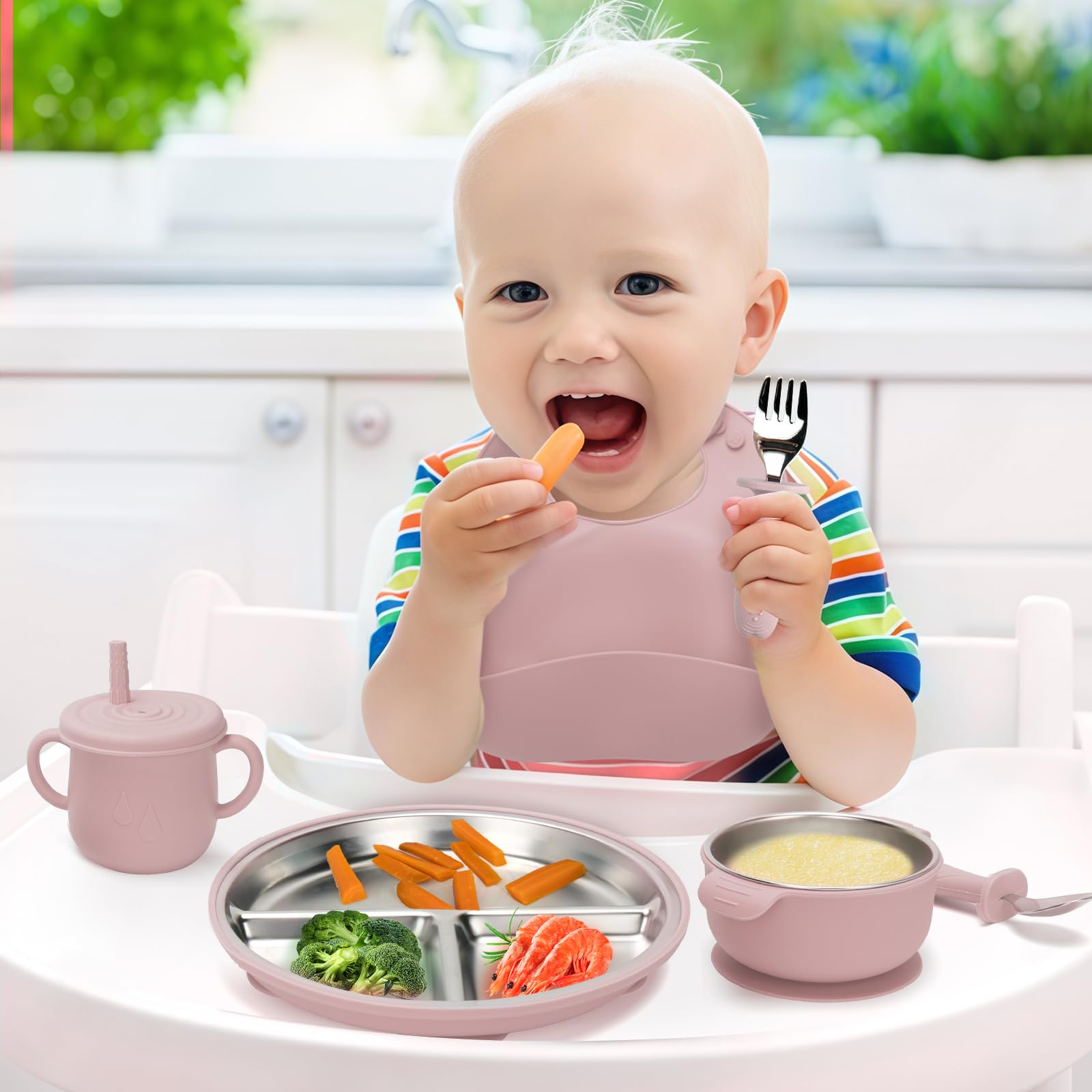 MISSLILI detachable silicone suction base prevents tipping and spills