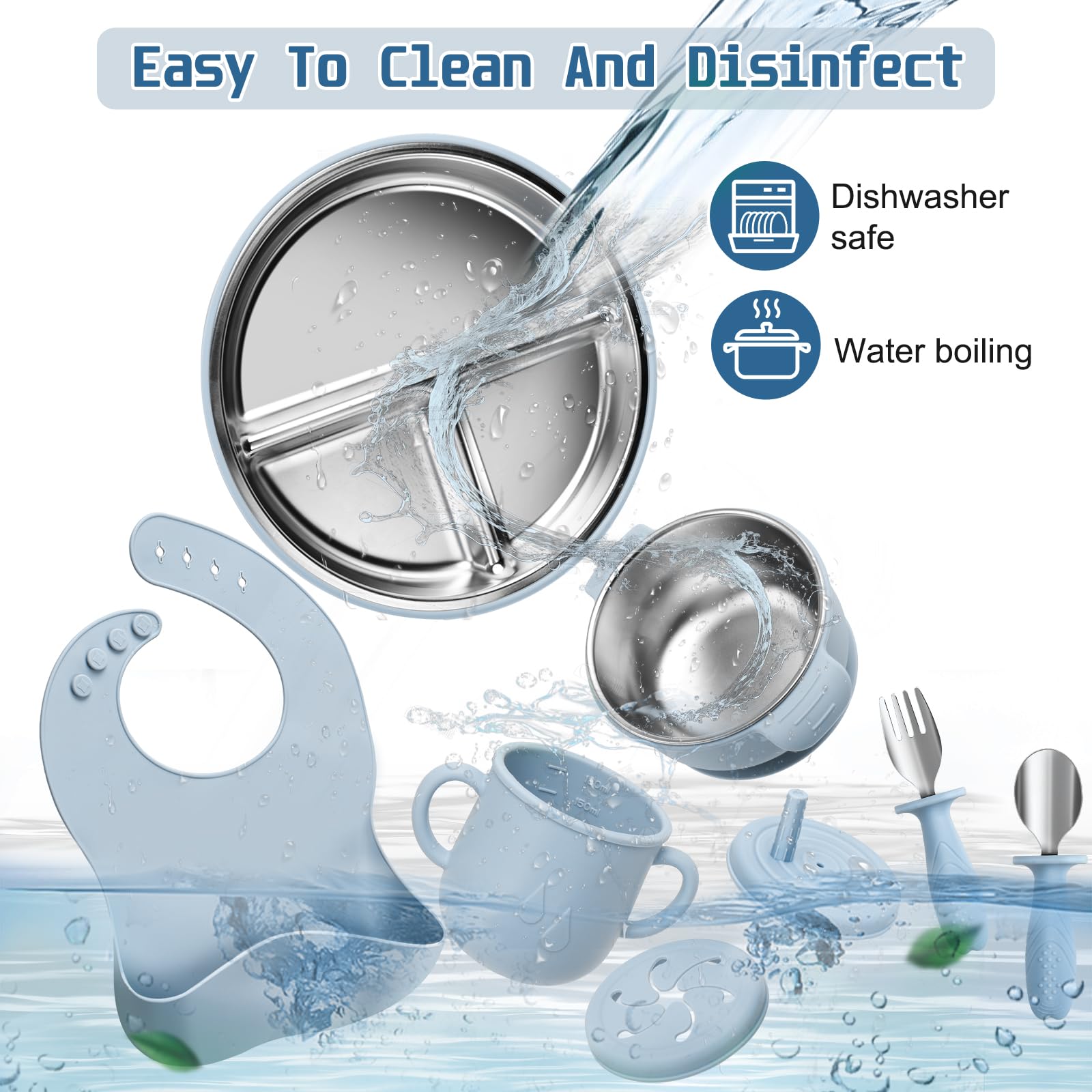 MISSLILI dishwasher-safe kid feeding set for quick cleanup