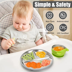 MISSLILI non-slip dishwasher-safe mealtime set in use