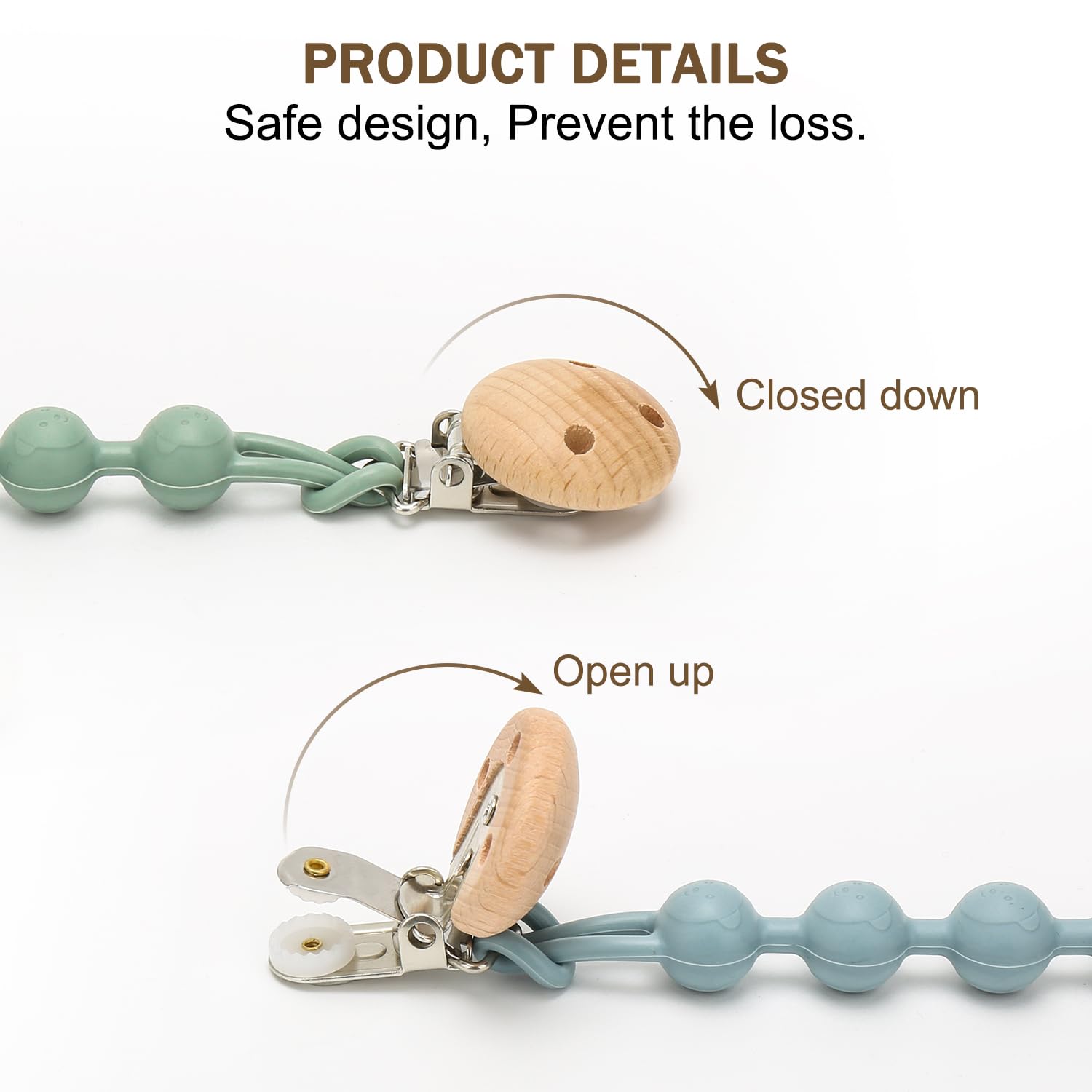 MISSLILI pacifier clip gift-ready package for baby showers