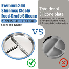 MISSLILI removable silicone suction base provides stable, mess-free dining.