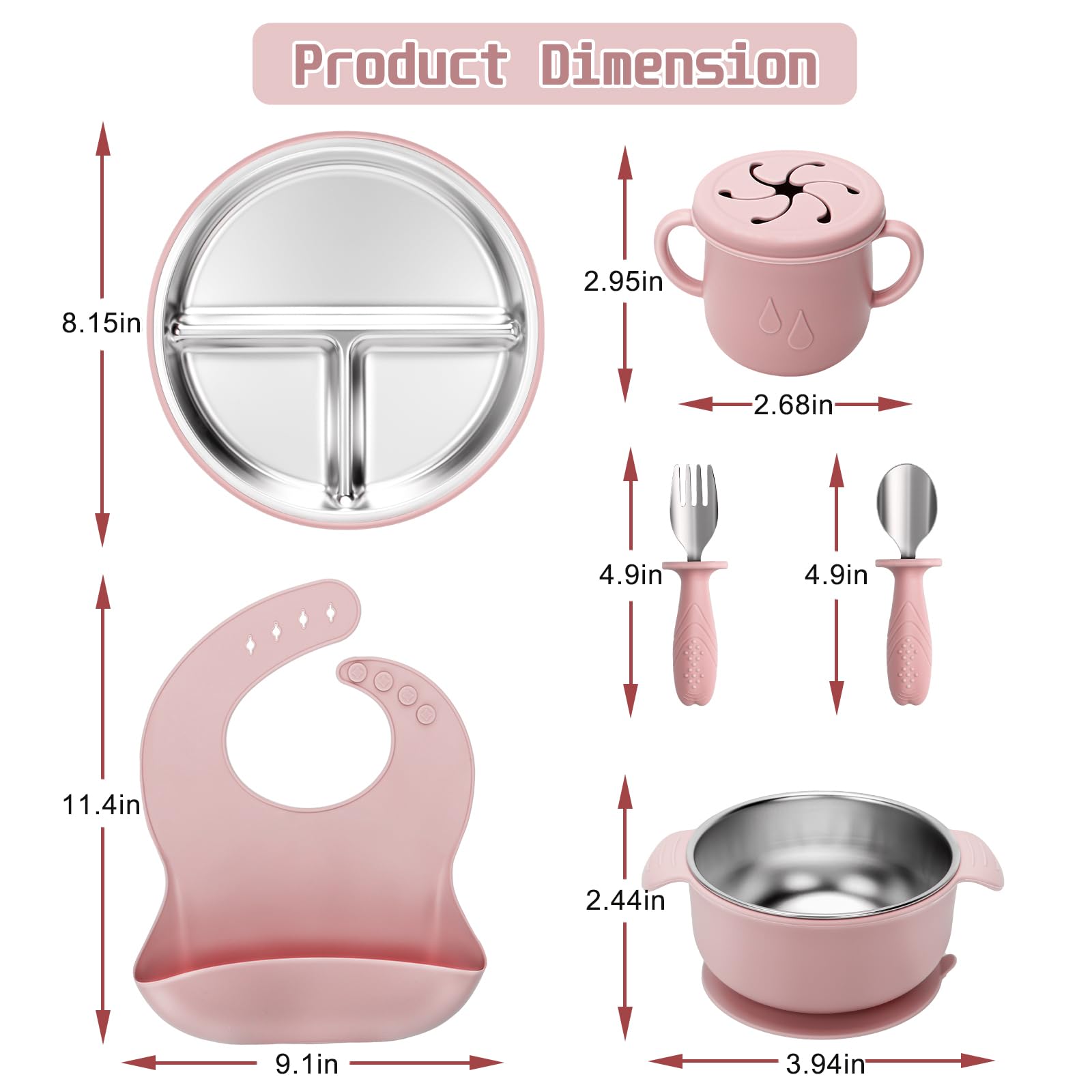 MISSLILI stainless steel bowl securely attaches to surface to minimize spills
