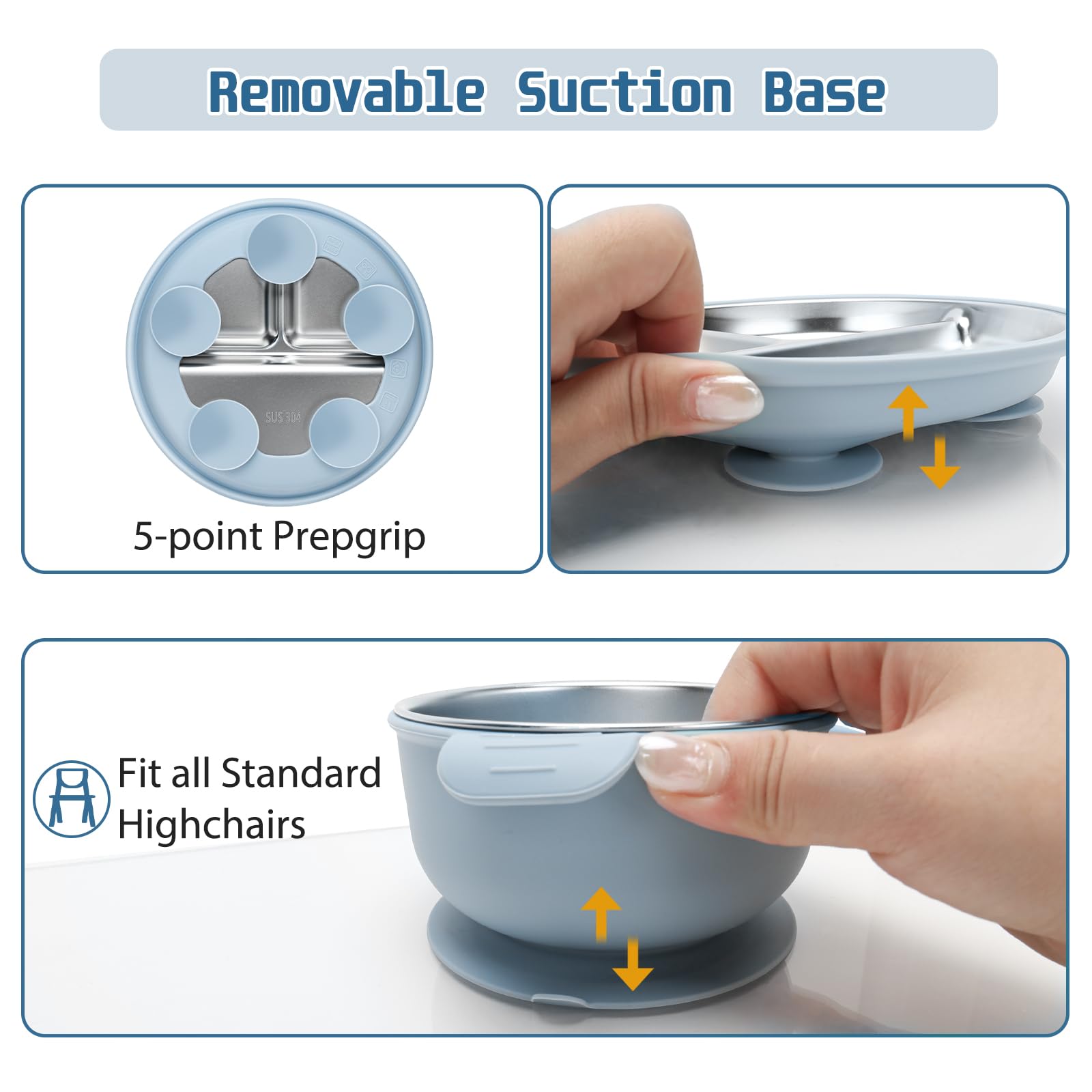 MISSLILI stainless steel fork and spoon set with baby-friendly grip