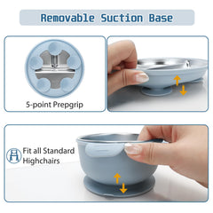 MISSLILI stainless steel fork and spoon set with baby-friendly grip