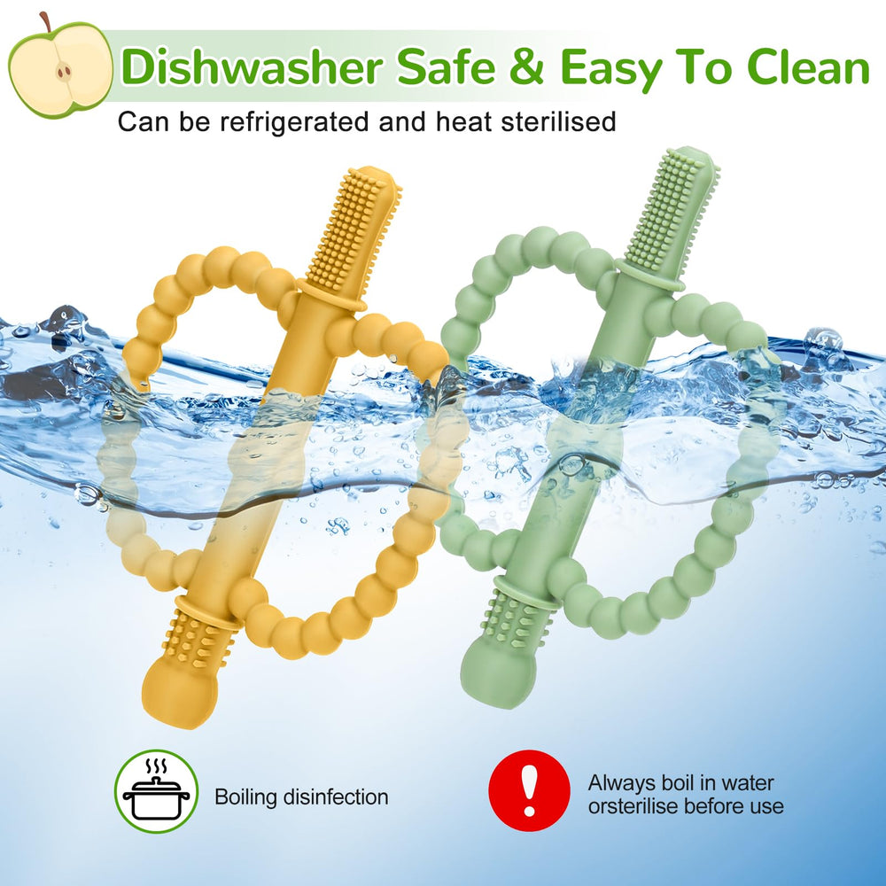 MISSLILI teether is dishwasher safe and boil-safe for cleaning