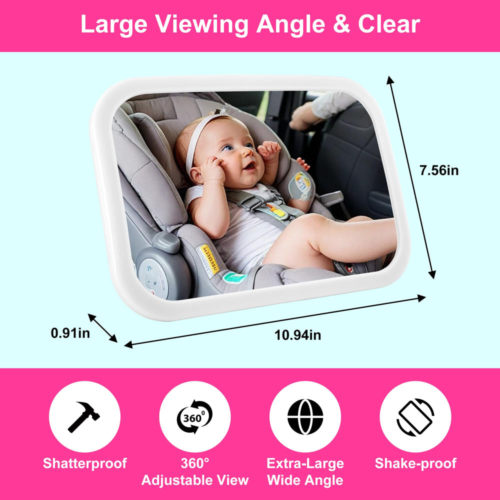 MissMeeca mirror pivots for the best viewing angle from any seat.