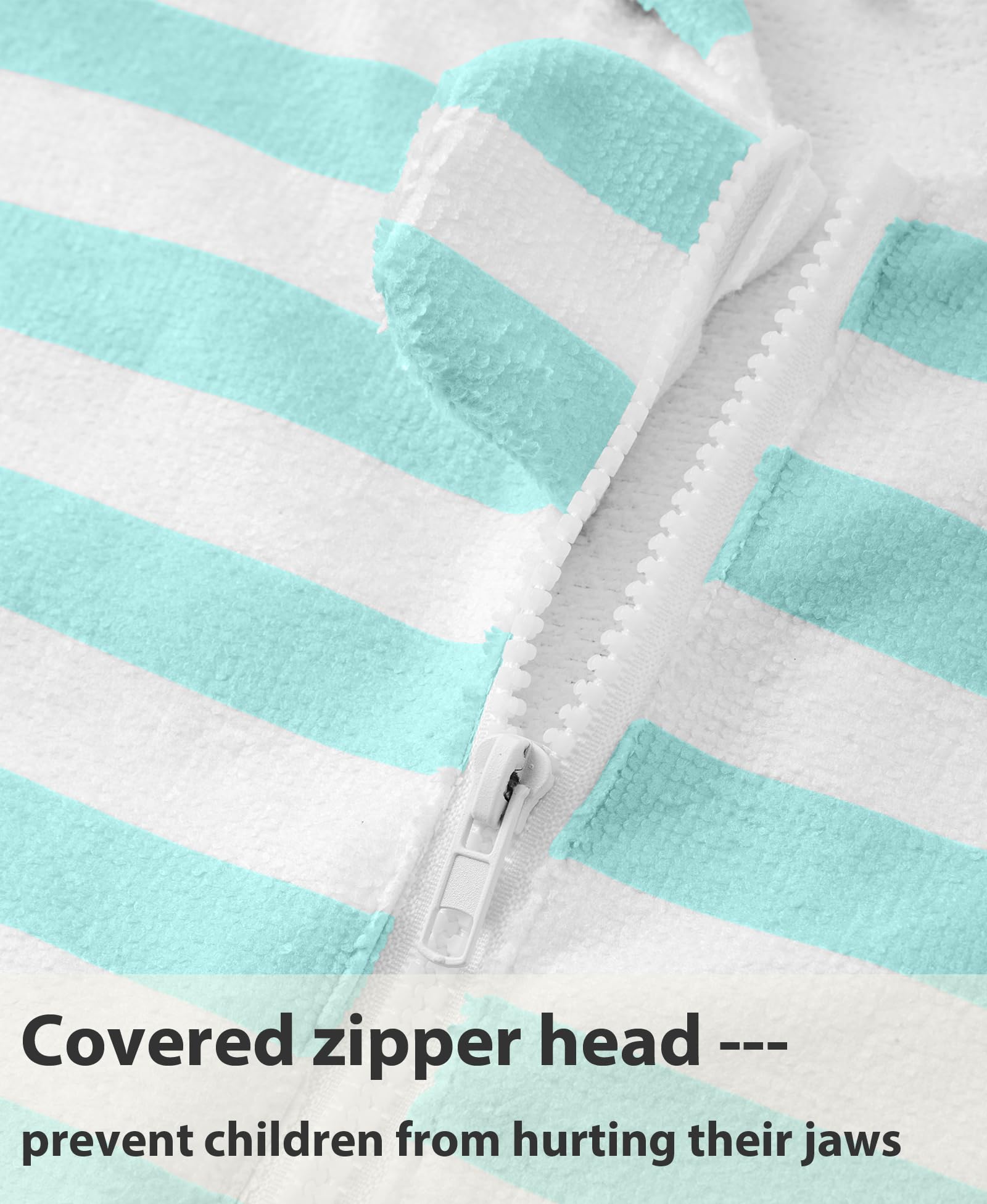 MissShorthair hooded towel poncho worn by a child as a beach cover-up