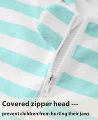 MissShorthair hooded towel poncho worn by a child as a beach cover-up