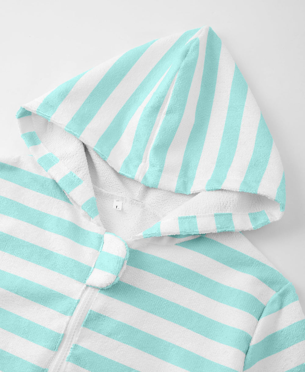 MissShorthair hooded towel poncho pocket detail for small-item storage at the pool