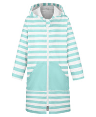 MissShorthair hooded towel poncho zipper close-up shows easy on/off for kids