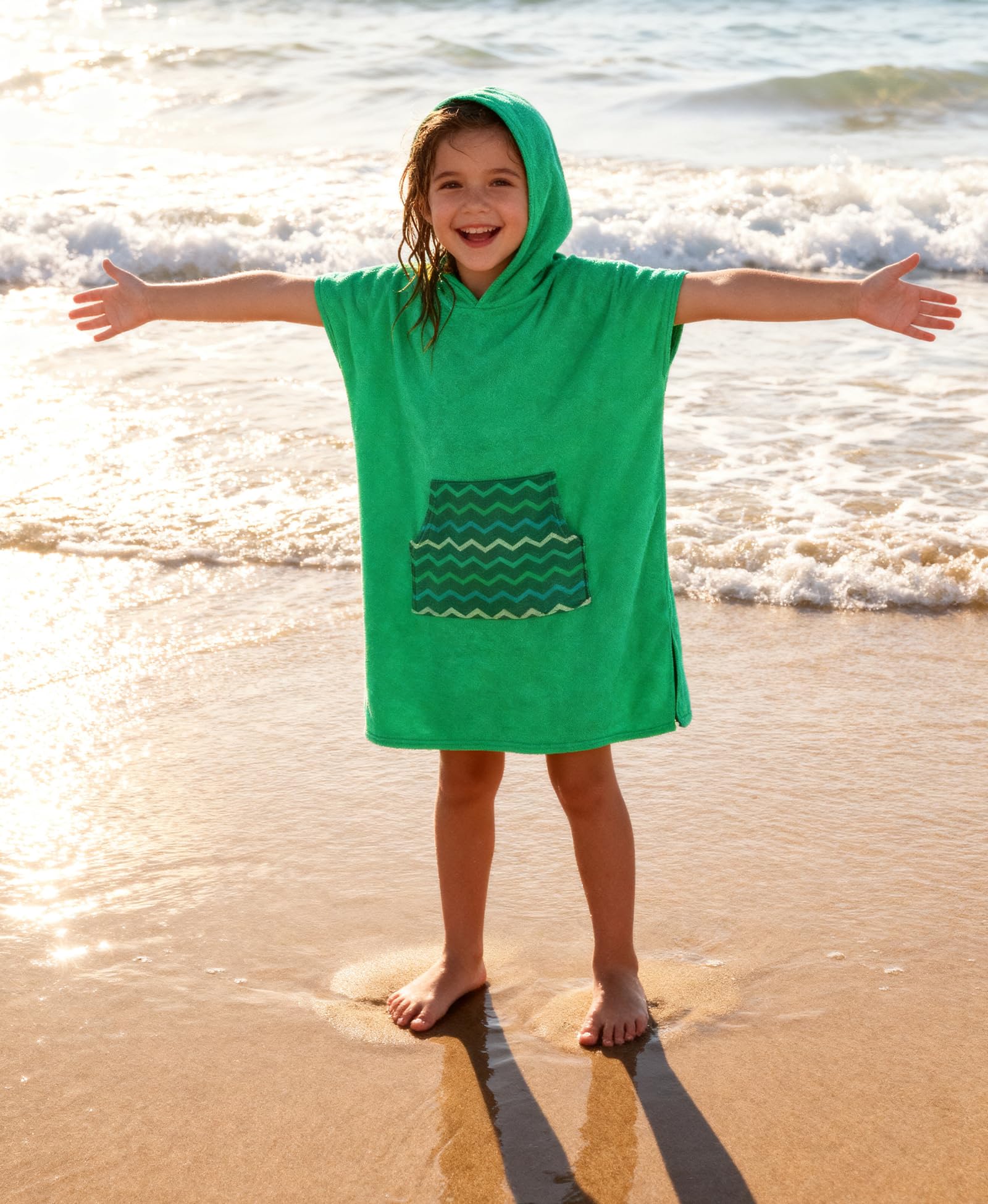 MissShorthair kids changing robe by pool offers privacy and warmth