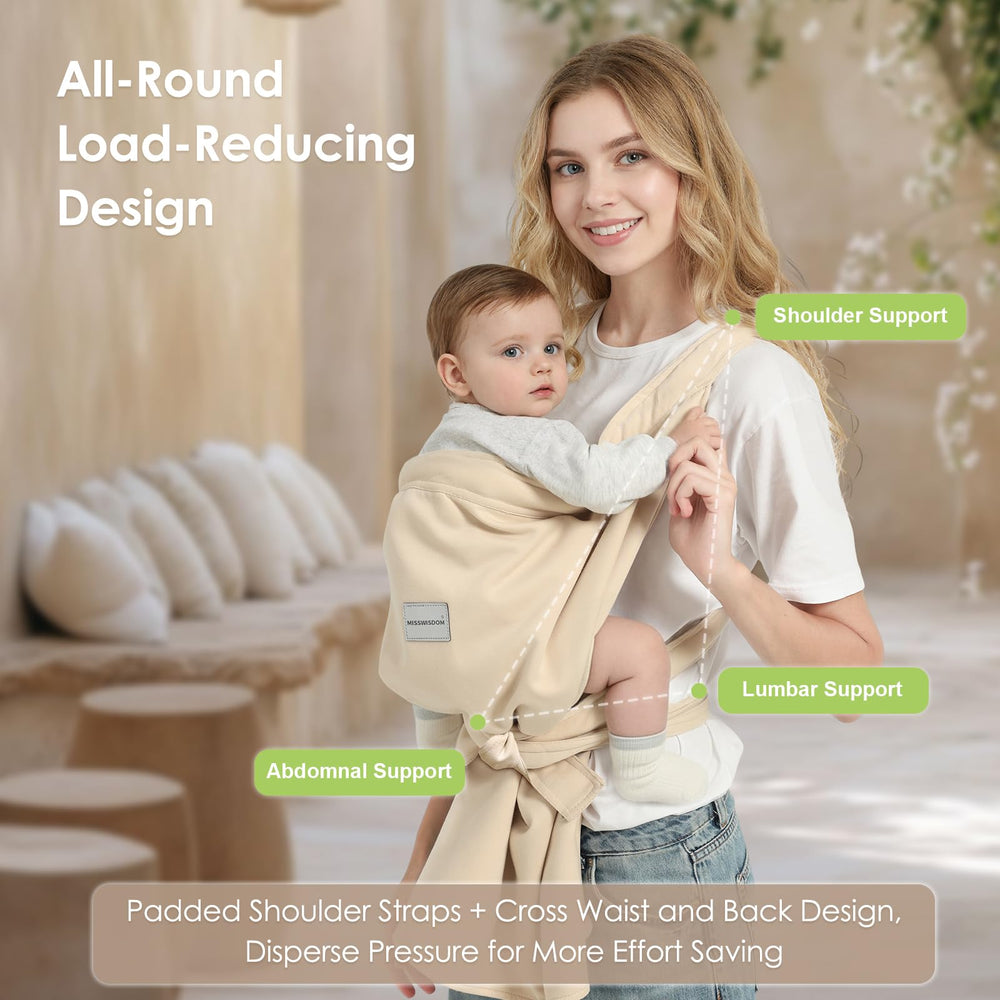 MissWISDOM all-seasons cotton carrier with breathable fabric.