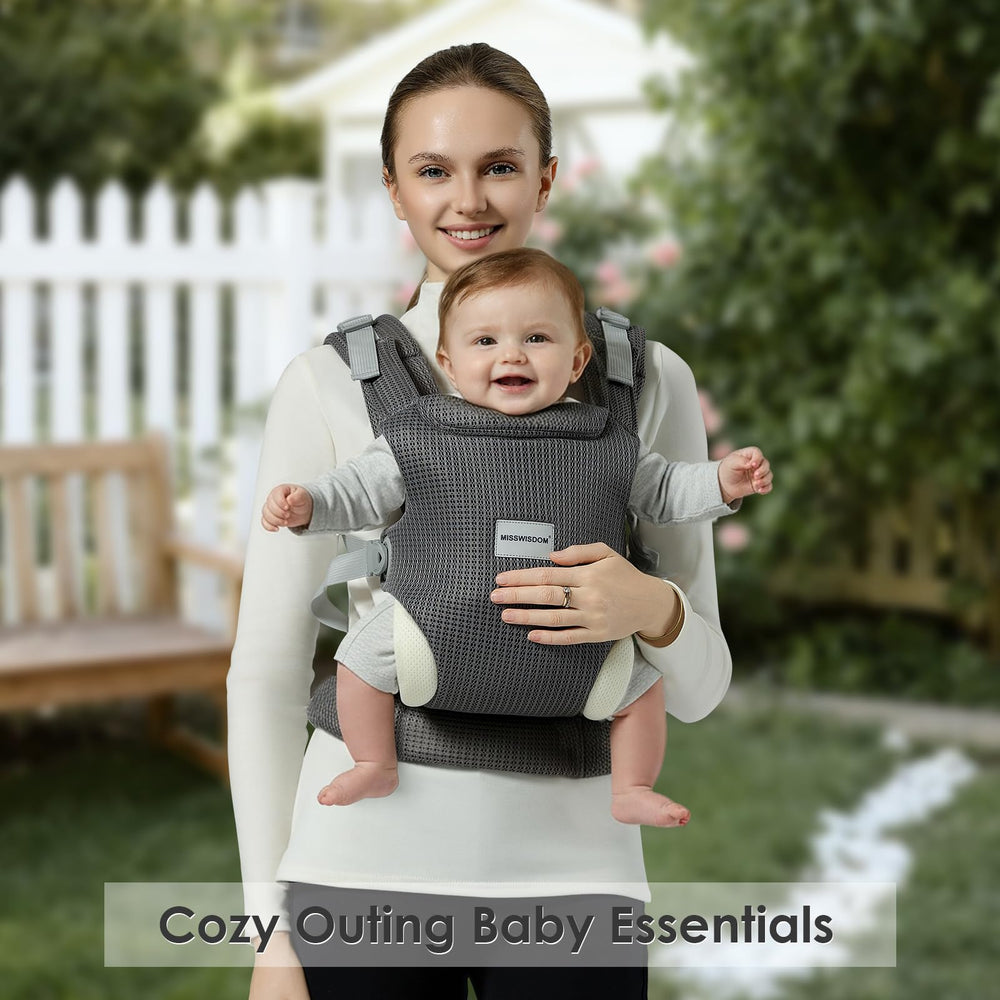 Misswisdom carrier demonstrates safety with CPSC-certified newborn design.