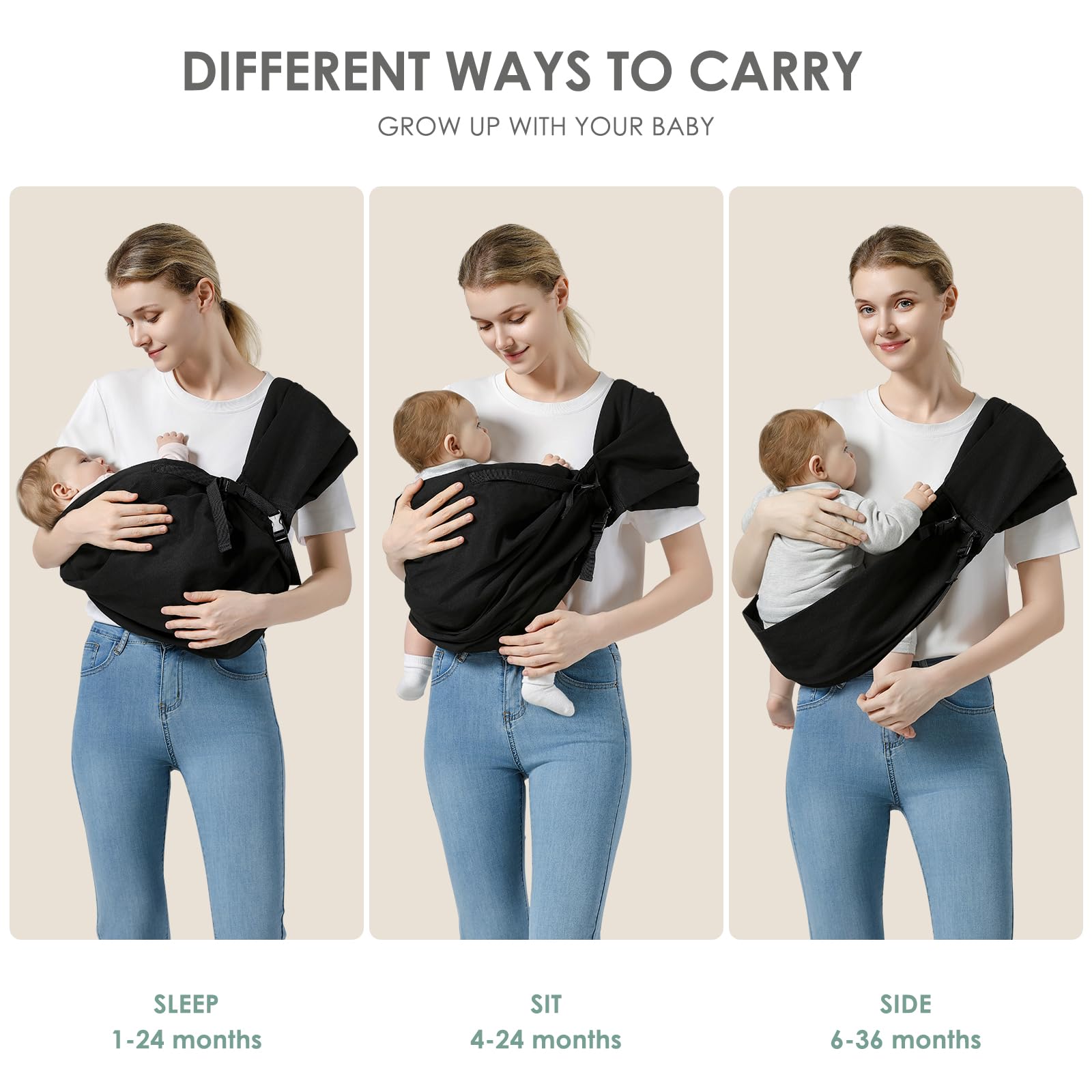 MISSWISDOM baby carrier easy wear for quick setup