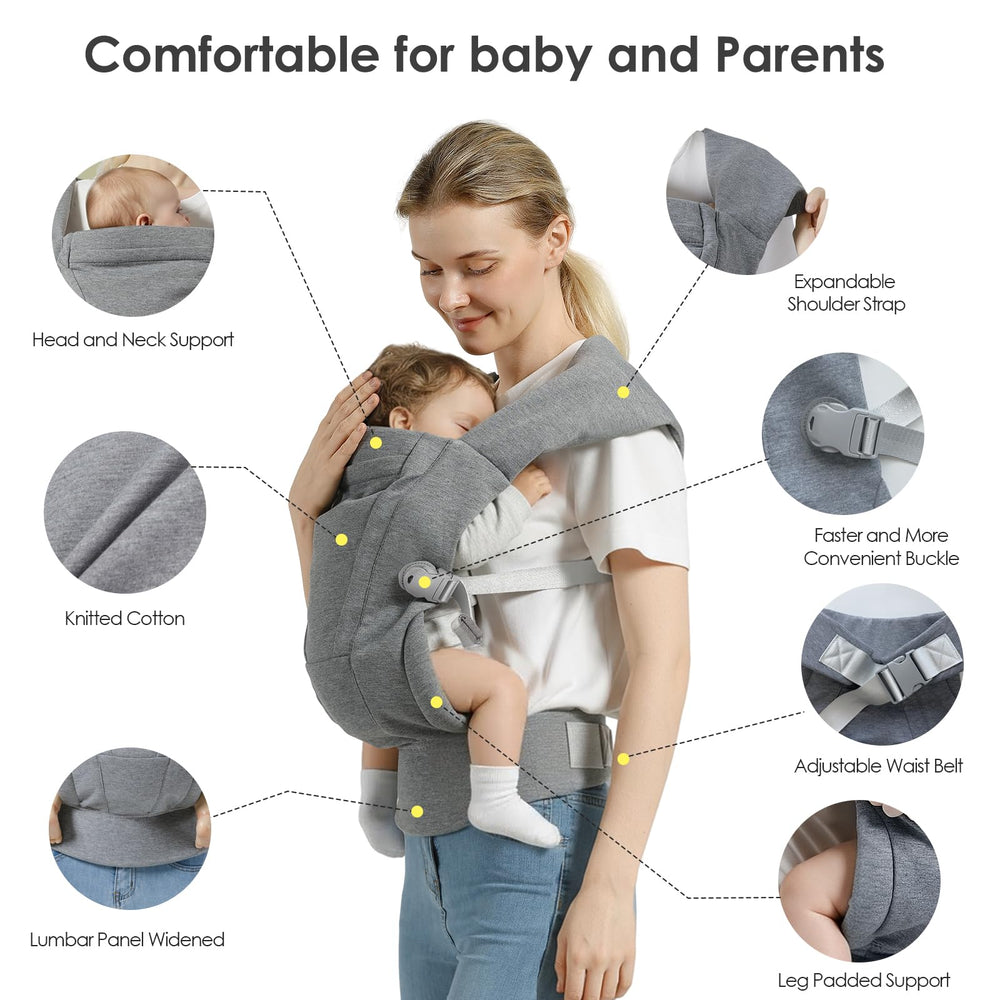 MISSWISDOM ergonomic M-position supports hip alignment for growing babies.