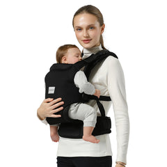 MISSWISDOM baby carrier front view shows adjustable fit for growing infants