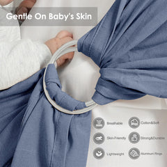 MISSWISDOM baby ring sling packable design shown for travel and quick setups.