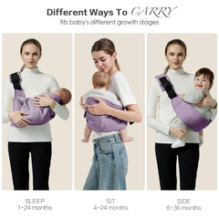 MISSWISDOM baby sling carrier adjustable shoulder strap enables a comfortable, customized fit.