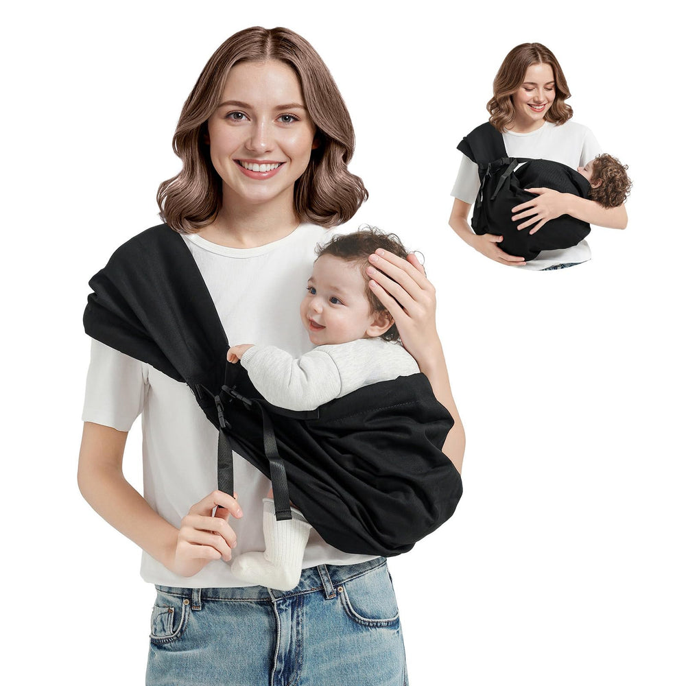 MISSWISDOM baby sling ergonomic design supports hip-friendly seating